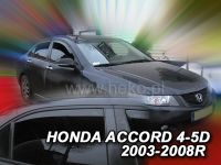 Protiprůvanové plexi, ofuky oken Honda Accord 4D 2003-2008r sedan, 4 ks predné+zadné