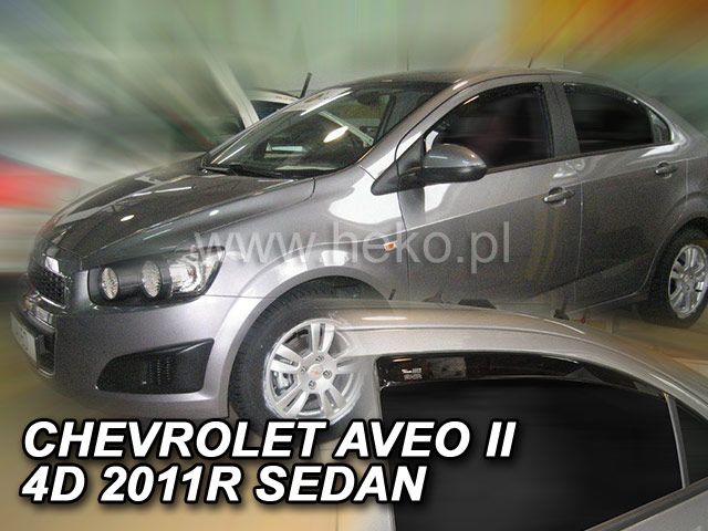 Protiprůvanové plexi, ofuky oken Chevrolet Aveo 5D 2011R sedan, 4ks predné+zadné HDT