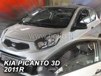 Protiprůvanové plexi, ofuky oken Kia Picanto II 3D 2011r =>, 2ks predné