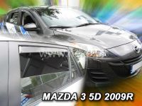 Protiprůvanové plexi, ofuky oken Mazda 3 5D 2009R => htb, 4 ks predné+zadné