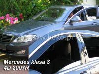 Protiprůvanové plexi, ofuky oken Mercedes S W221 4D 2005R =>, 4ks predné+zadné HDT