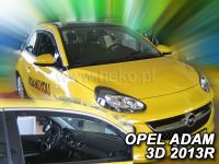 Protiprůvanové plexi, ofuky oken Opel Adam 3D 2013r =>, 2ks predné