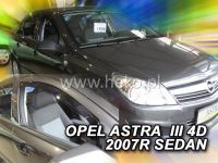 Plexi, ofuky bočních skel OPEL Astra III H hatchback, 5D, 2004 =>, přední + zadní HDT