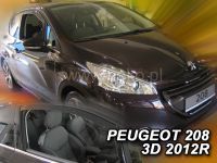 Protiprůvanové plexi, ofuky oken Peugeot 208 3D 2012r =>, 2ks predné HDT
