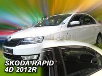 Plexi, deflektory bočných skiel Škoda Rapid 5D 2012r =>, 4ks přední+zadní HDT