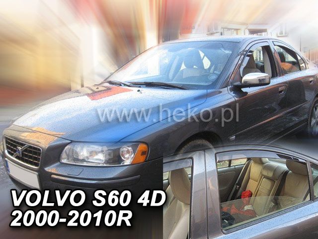Protiprůvanové plexi, ofuky oken Volvo S60 4D 00R-2010r, 4ks predné+zadné HDT