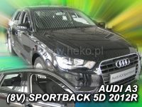 Větrné plexi ofuky, deflektor Plexi, ofuky Audi A3 V8 Sportback 5dv od roku 2012r, sada 4ks přední+zadní HDT