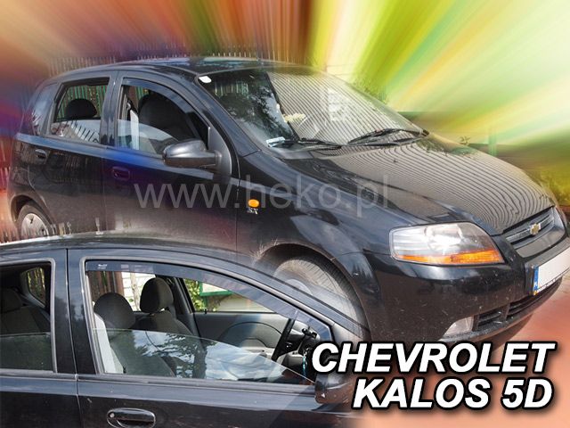 Protiprůvanové plexi, ofuky oken Chevrolet Kalos 5D 04-2008r, 2ks predné HDT