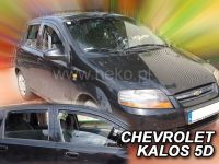 Protiprůvanové plexi, ofuky oken Chevrolet Kalos 5D 2004-2008r, 4ks predné+zadné HDT