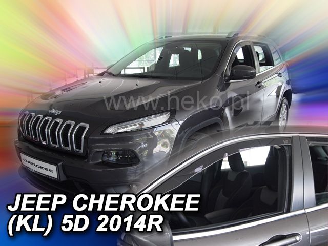 Protiprůvanové plexi, ofuky oken Jeep Cherokee 5D 2014r =>, 2ks predné HDT