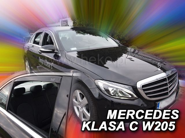 Protiprůvanové plexi, ofuky oken Mercedes C W205 4D 2014r => sedan, 4ks predné+zadné HDT