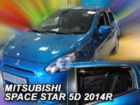 Protiprůvanové plexi, ofuky oken Mitsubishi Space Star 5D 2014r =>, 4ks predné+zadné