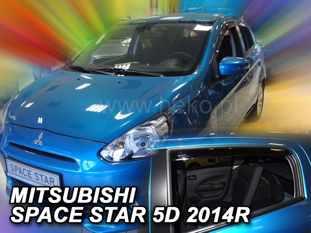 Protiprůvanové plexi, ofuky oken Mitsubishi Space Star 5D 2014r =>, 4ks predné+zadné HDT