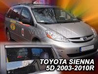 Protiprůvanové plexi, ofuky oken Toyota Sienna 5D 2003-2010r, 4ks predné+zadné