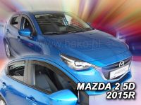 Protiprůvanové plexi, ofuky oken Mazda 2 5D 2014R =>, 4 ks predné+zadné HDT