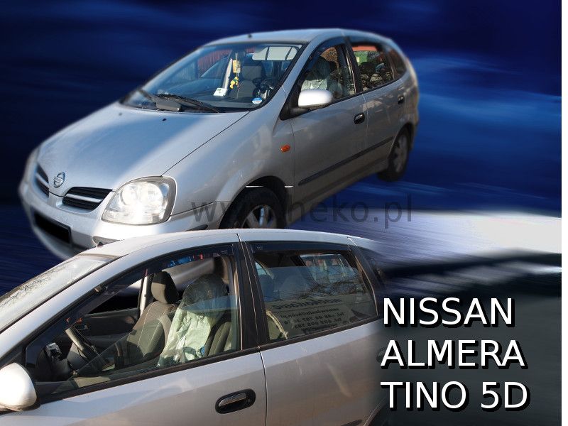 Protiprůvanové plexi, ofuky oken Nissan Almera Tino 5D 2001r =>, 4ks predné+zadné HDT