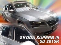 Větrné plexi ofuky, deflektor Škoda Superb combi 5dv 2015 =>, komplet 4ks přední+zadní HDT