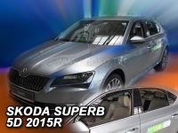 Větrné plexi ofuky, deflektor Škoda Superb htb 5dv 2015 =>, komplet 4ks přední+zadní HDT