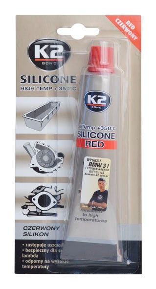 K2 SILICONE RED 85 g - silikón pre utesnenie časti motora pri montáži, B2400 K2 (Poland)