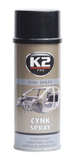 K2 ZINC SPRAY 400 ml - zinkový sprej (antikorózne údržba), L350 K2 (Poland)