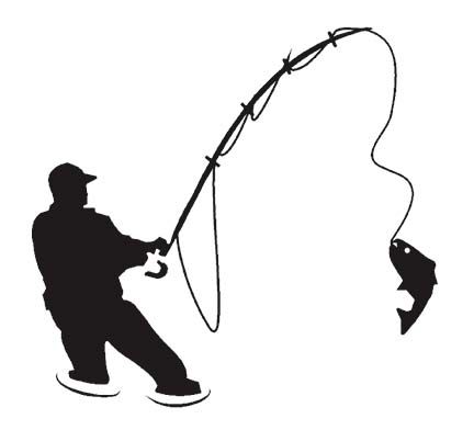 Samolepiace dekory "AVIS" rybár čierny, 12x12cm AVISA