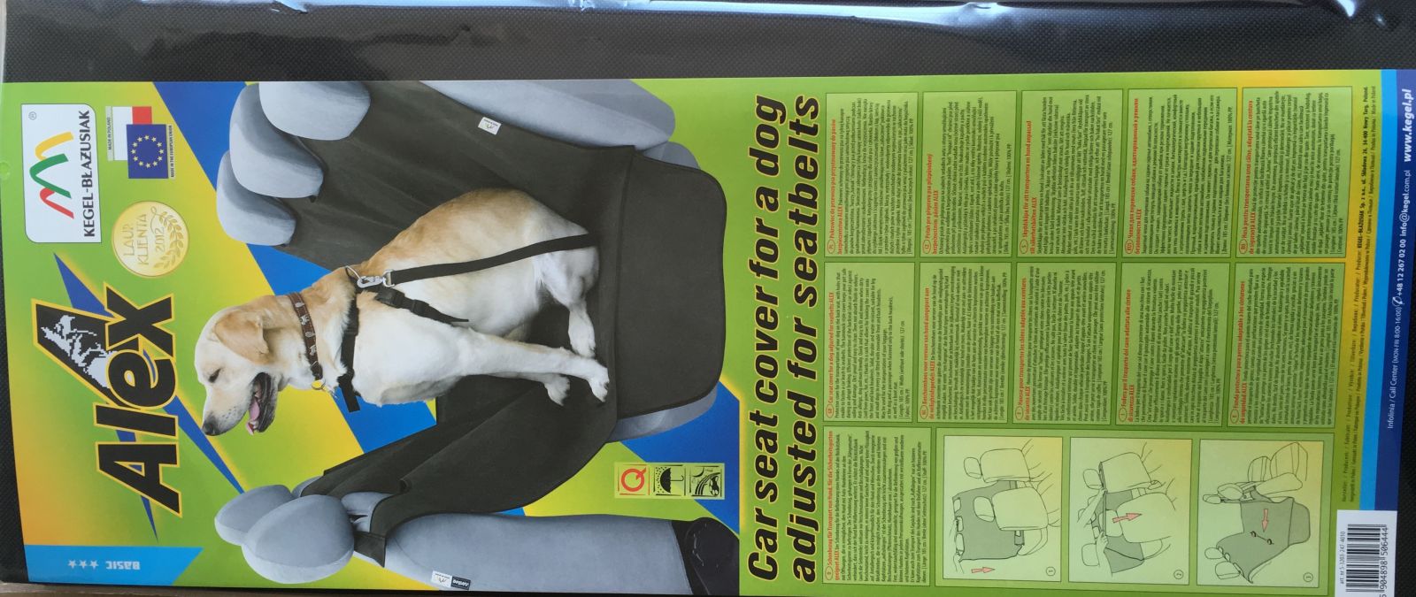 Autopoťah medzi sedadlá pre prepravu psa pro bezp. pasy ALEX KEGEL-BŁAŻUSIAK