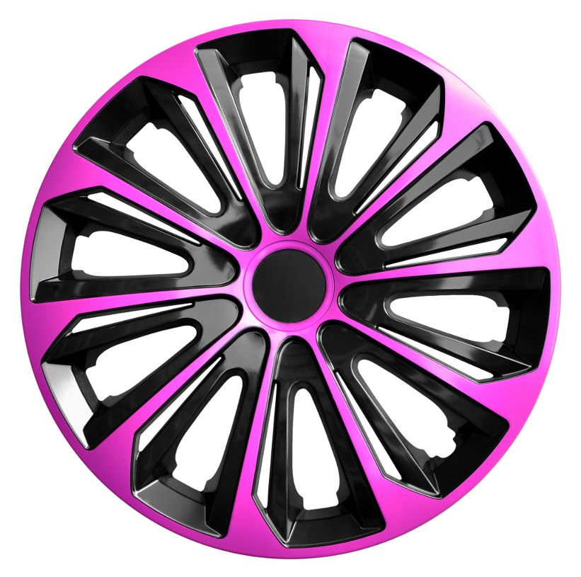 Ozdobné kryty kolies růžová 15'' STRONG DUO Pink Black, sada 4ks NRM (Poland)