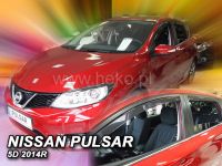 Plexi, ofuky Nissan Pulsar 5D 2014r =>, 4ks přední+zadní HDT