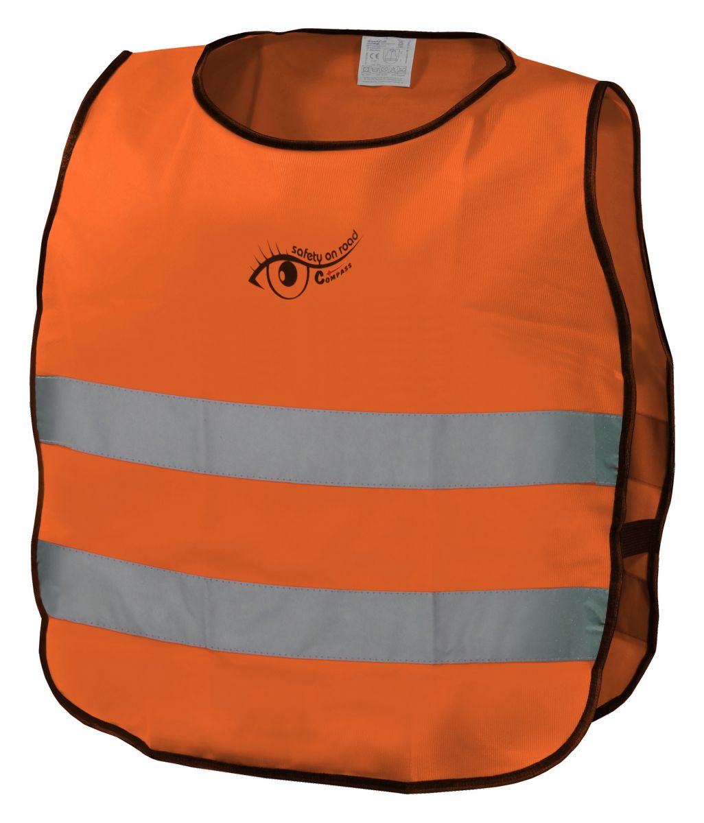 Detská oranžová výstražná vesta S.O.R. EN Compass