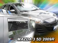Protiprůvanové plexi, ofuky oken Mazda 3 5D 2009R => htb, 4 ks predné+zadné HDT