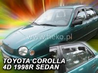 Plexi, deflektory bočných skiel Toyota Corolla E11 4D 1997-2001r sedan, 4ks přední+zadní HDT