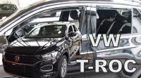 Protiprůvanové plexi, ofuky oken Volkswagen T-Roc 5D 2018r =&gt;, 4ks predné + zadné