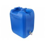 Plastový kanister na vodu 10L, modrý s kovovým kohútikom spodným