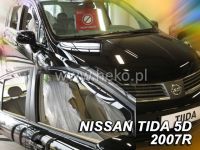 Plexi, ofuky bočních skel NISSAN Tida hatchback, 4D 2007 =>, přední + zadní HDT
