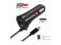 Nabíjačka mobilu USB-C SWISSTEN s 1x USB výstupem 2,4 A, 12/24V, 45186