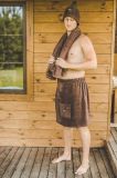 Kilt do sauny pánský, hnědý, 100 % bavlna