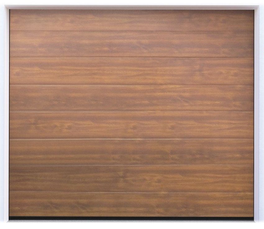 Garážové brány se zástrčí Sotra | Zlatý dub | M-Line | woodgrain - 2375 x 2150 [mm] Doorhan