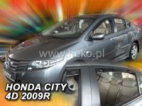 Protiprůvanové plexi, ofuky oken Honda City 4D 2008r =>, 4 ks predné+zadné HDT