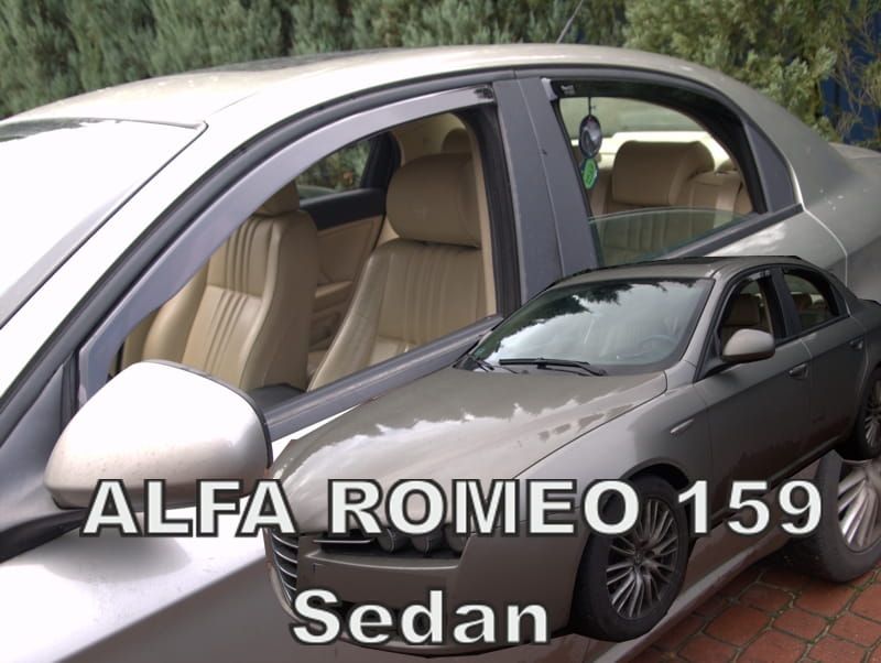 Plexi, deflektory bočných skiel Alfa Romeo 159 4D 2011r =>, přední+zadní sedan HDT