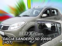 Plexi, ofuky Dacia Sandero od 2008r =>, 5dv., sada 4ks, přední + zadní