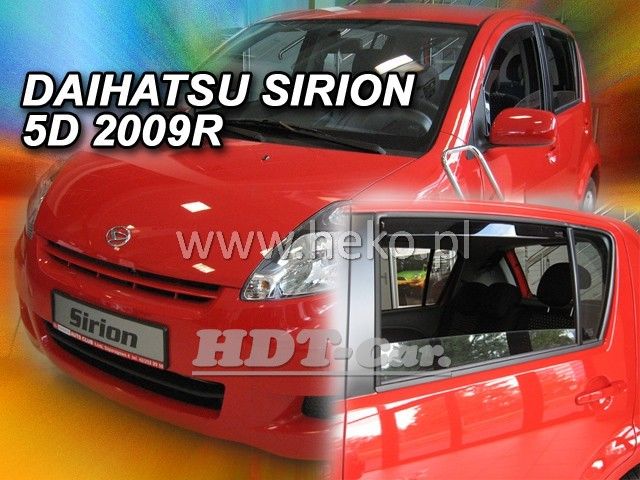 Plexi, ofuky Daihatsu Sirion 5D 2005 =>, + zadní HDT